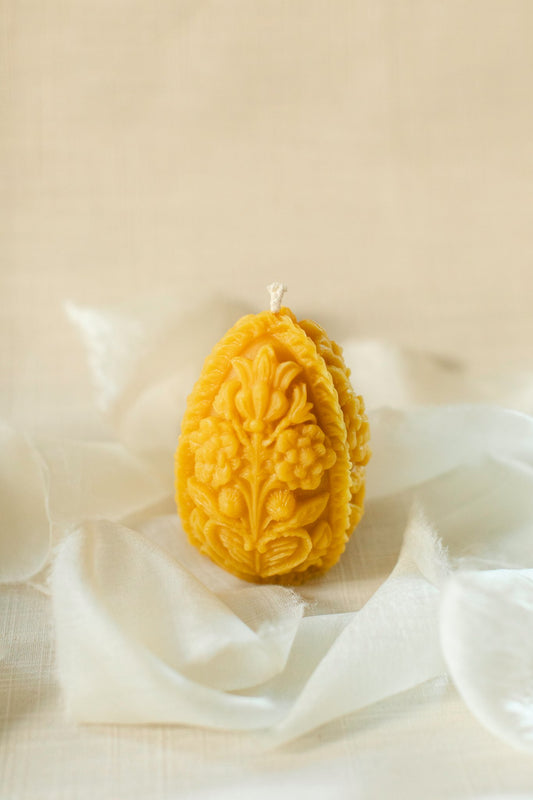 Ornate Easter Egg Beeswax Candle