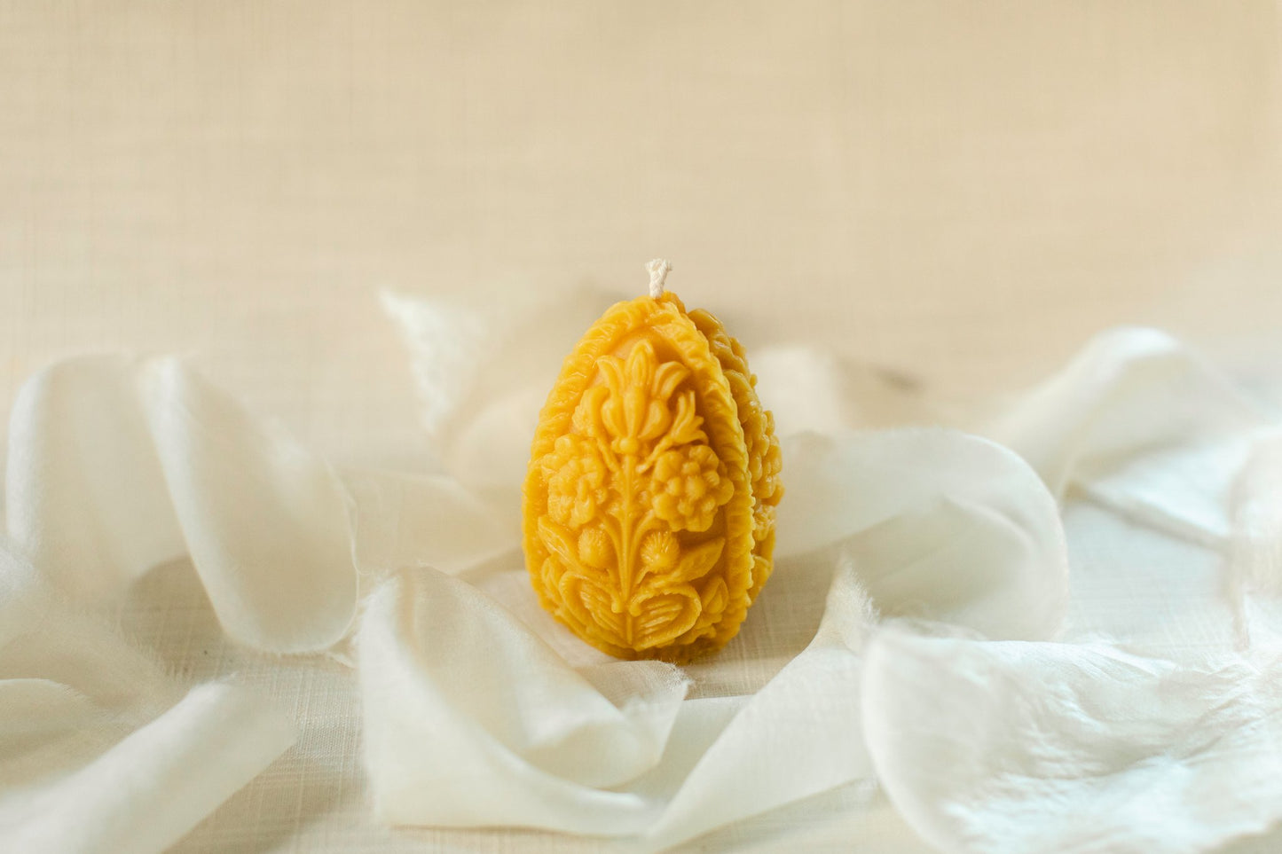 Ornate Easter Egg Beeswax Candle