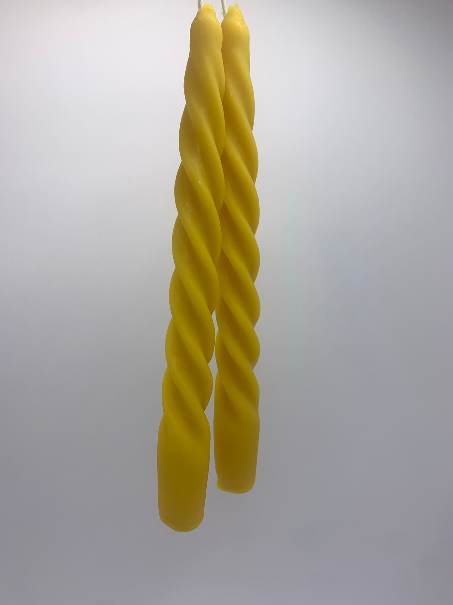 7.5" Spiral Beeswax Taper Candles (set of two)