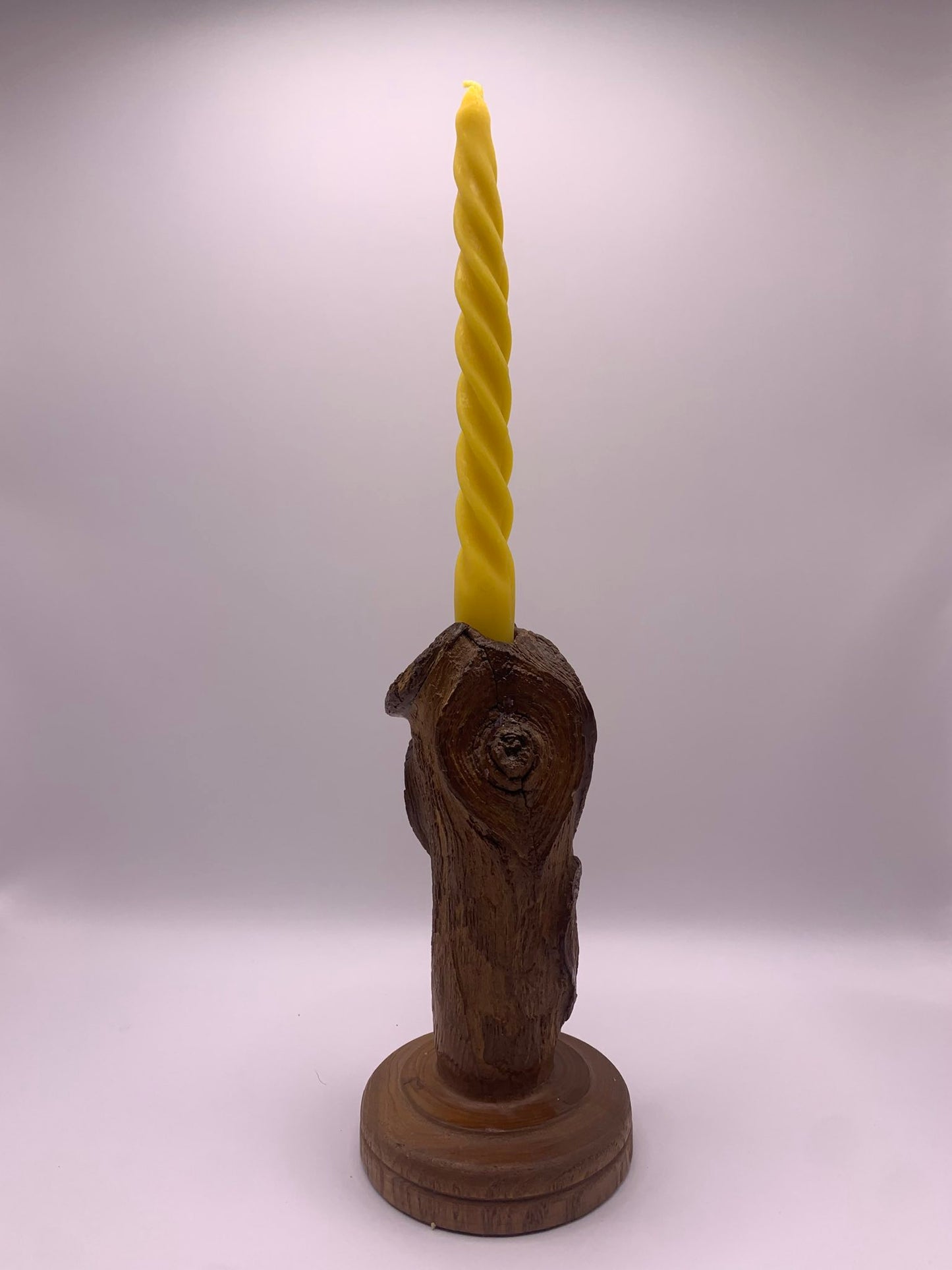 7.5" Spiral Beeswax Taper Candles (set of two)