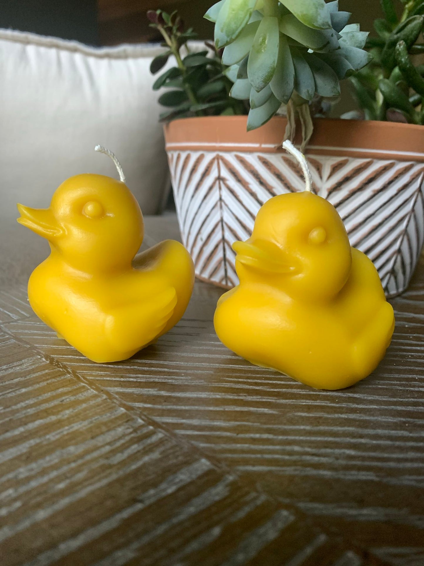 Yellow Duck 100% Beeswax Candle | Home Decor Candle - Yellow Ducky - duck cake topper