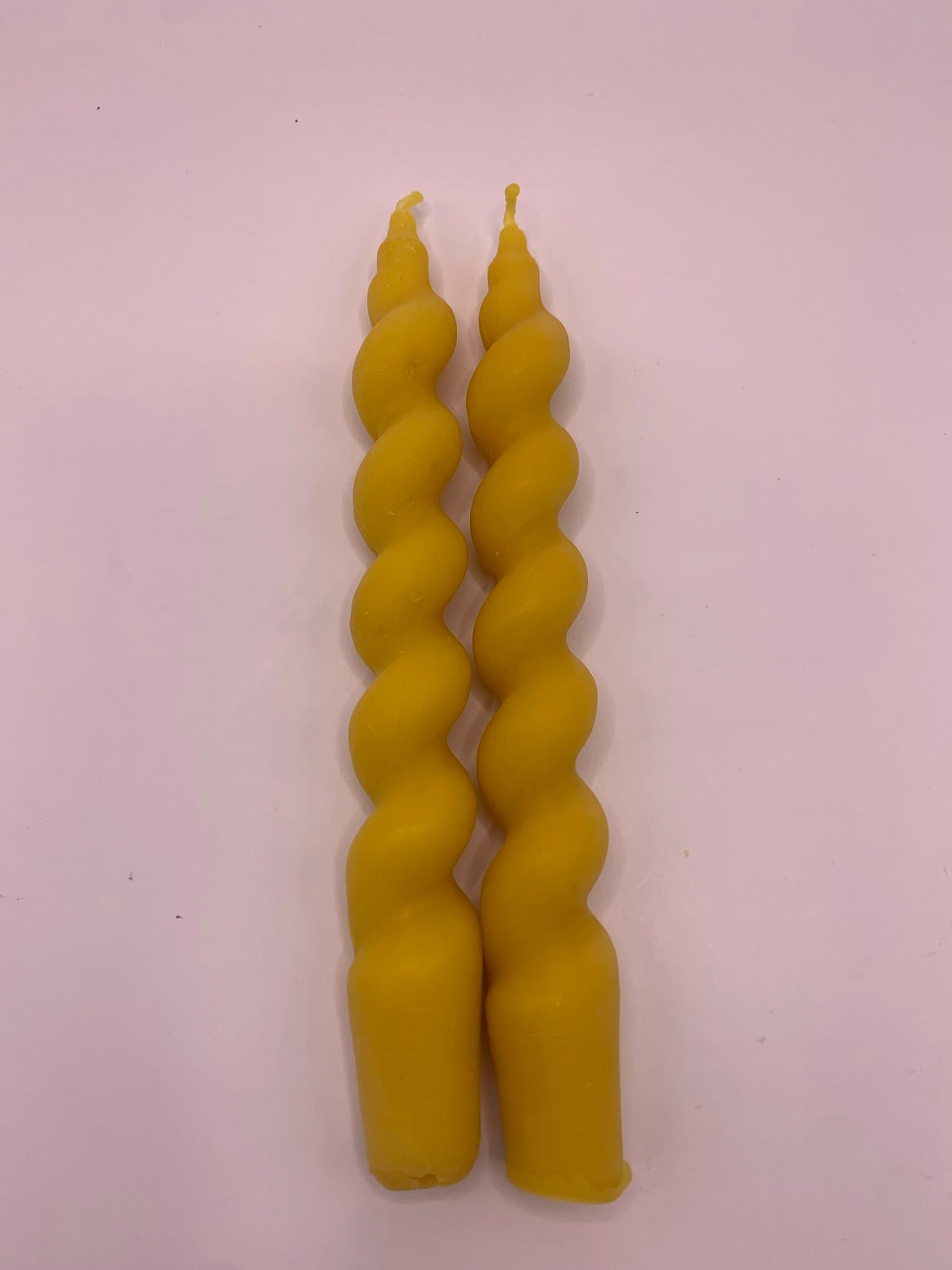 7.5" Wavy Beeswax Taper Candles (set of two)