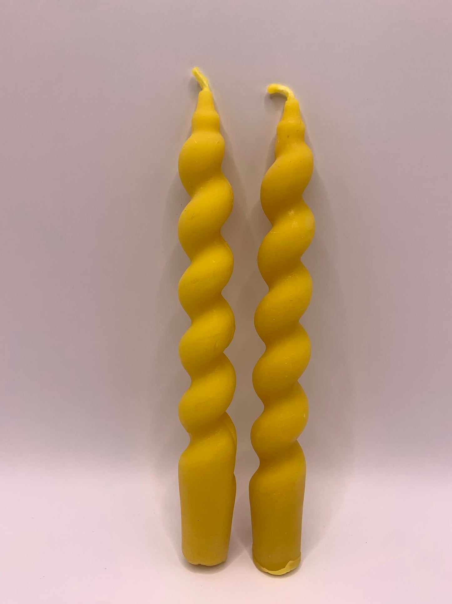 7.5" Wavy Beeswax Taper Candles (set of two)