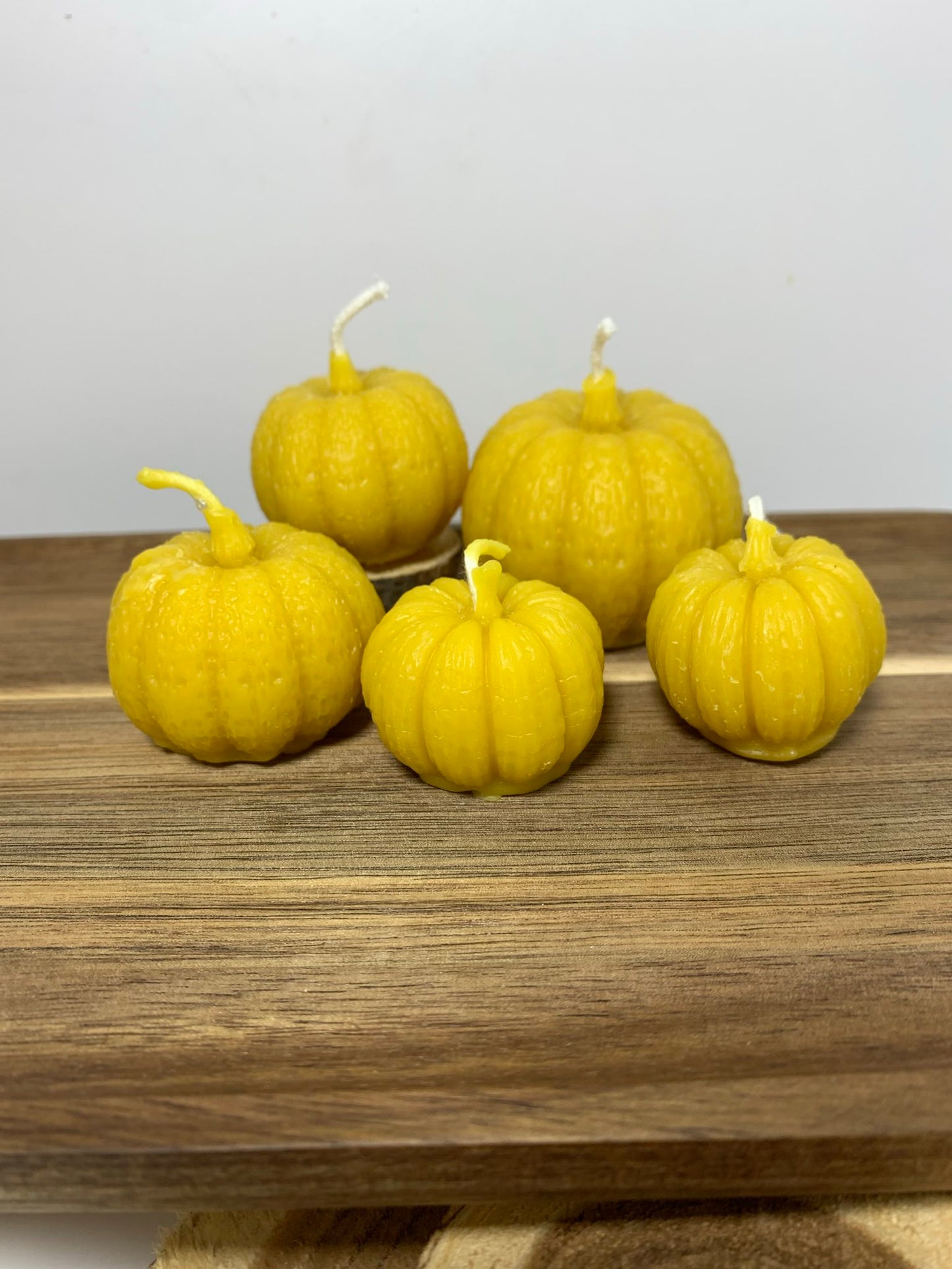 100% Beeswax Mini Pumpkin Candle Set - fall Halloween candles autumn candles nontoxic fall candles