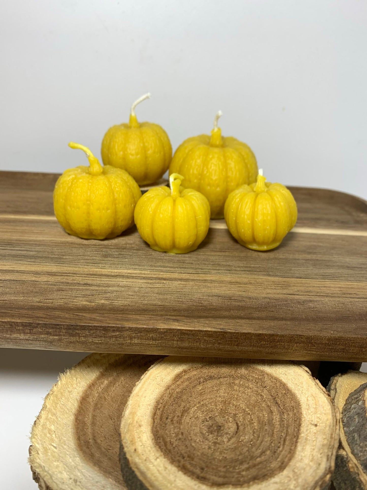 100% Beeswax Mini Pumpkin Candle Set - fall Halloween candles autumn candles nontoxic fall candles