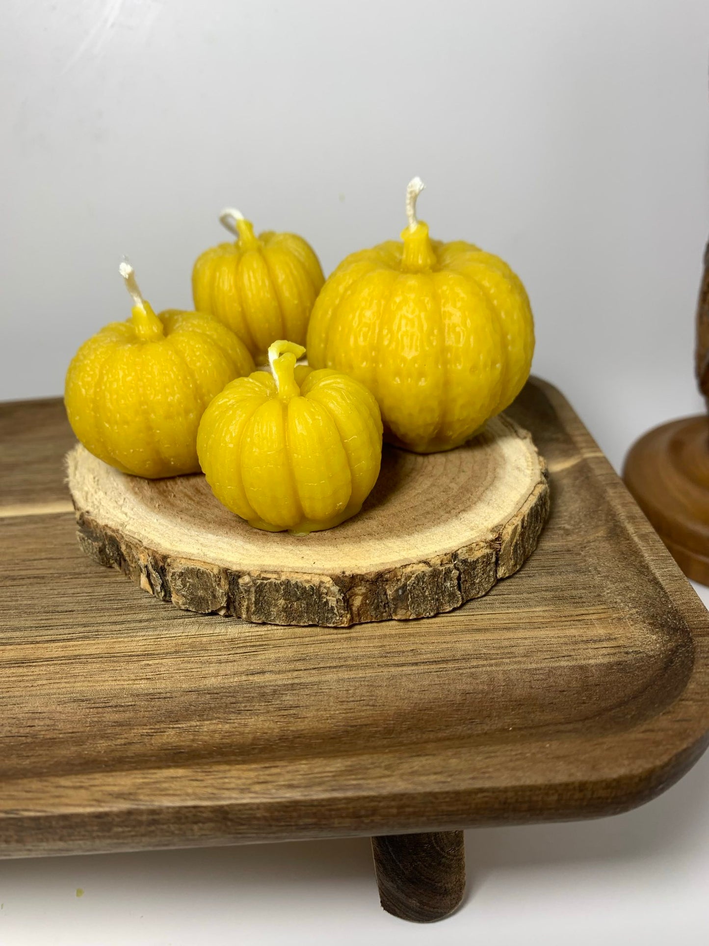 100% Beeswax Mini Pumpkin Candle Set - fall Halloween candles autumn candles nontoxic fall candles