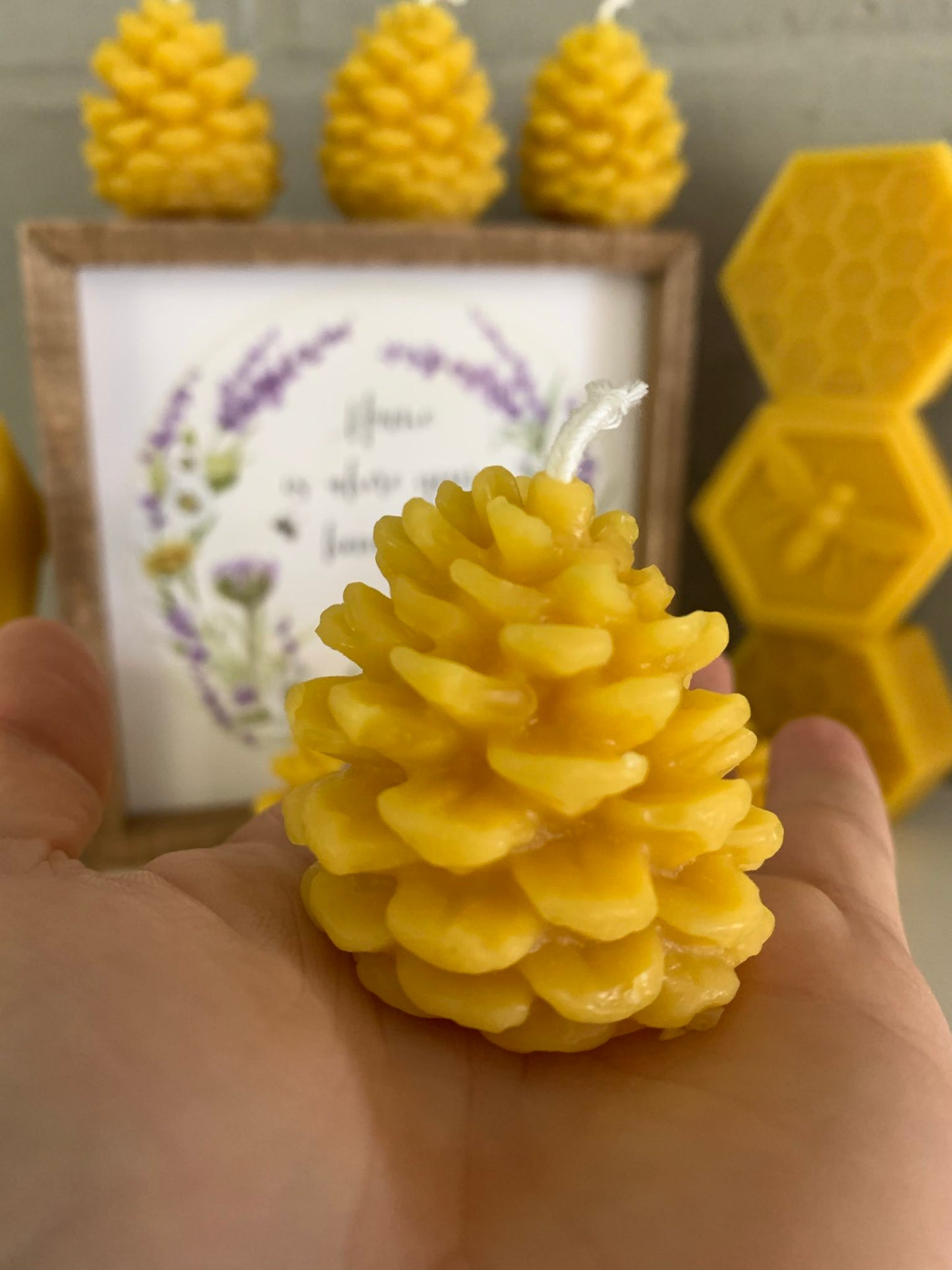 100% Beeswax Mini Pinecone Candle