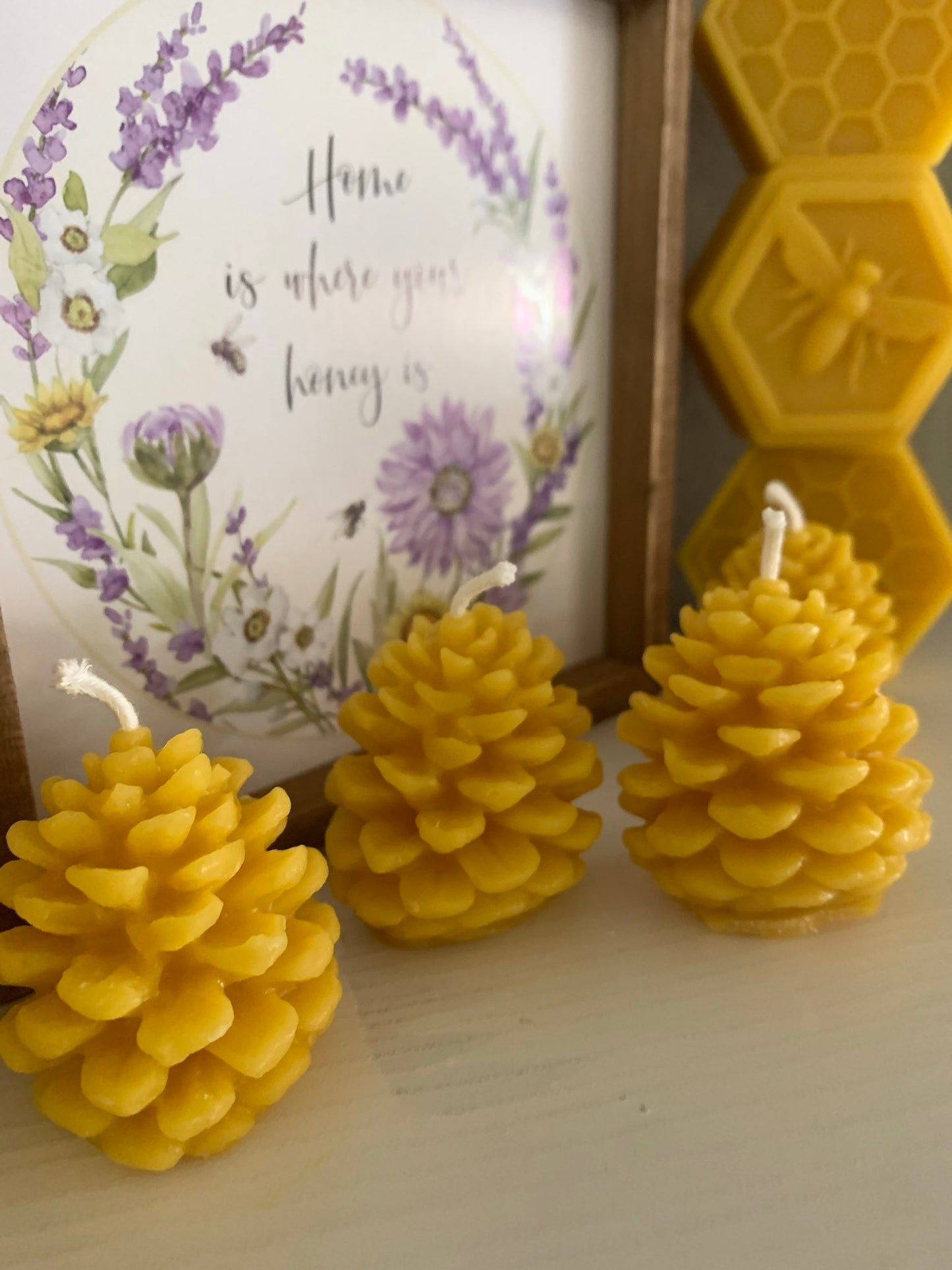 100% Beeswax Mini Pinecone Candle