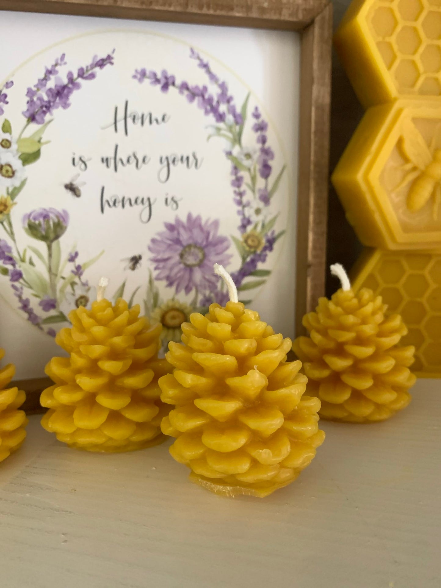 100% Beeswax Mini Pinecone Candle