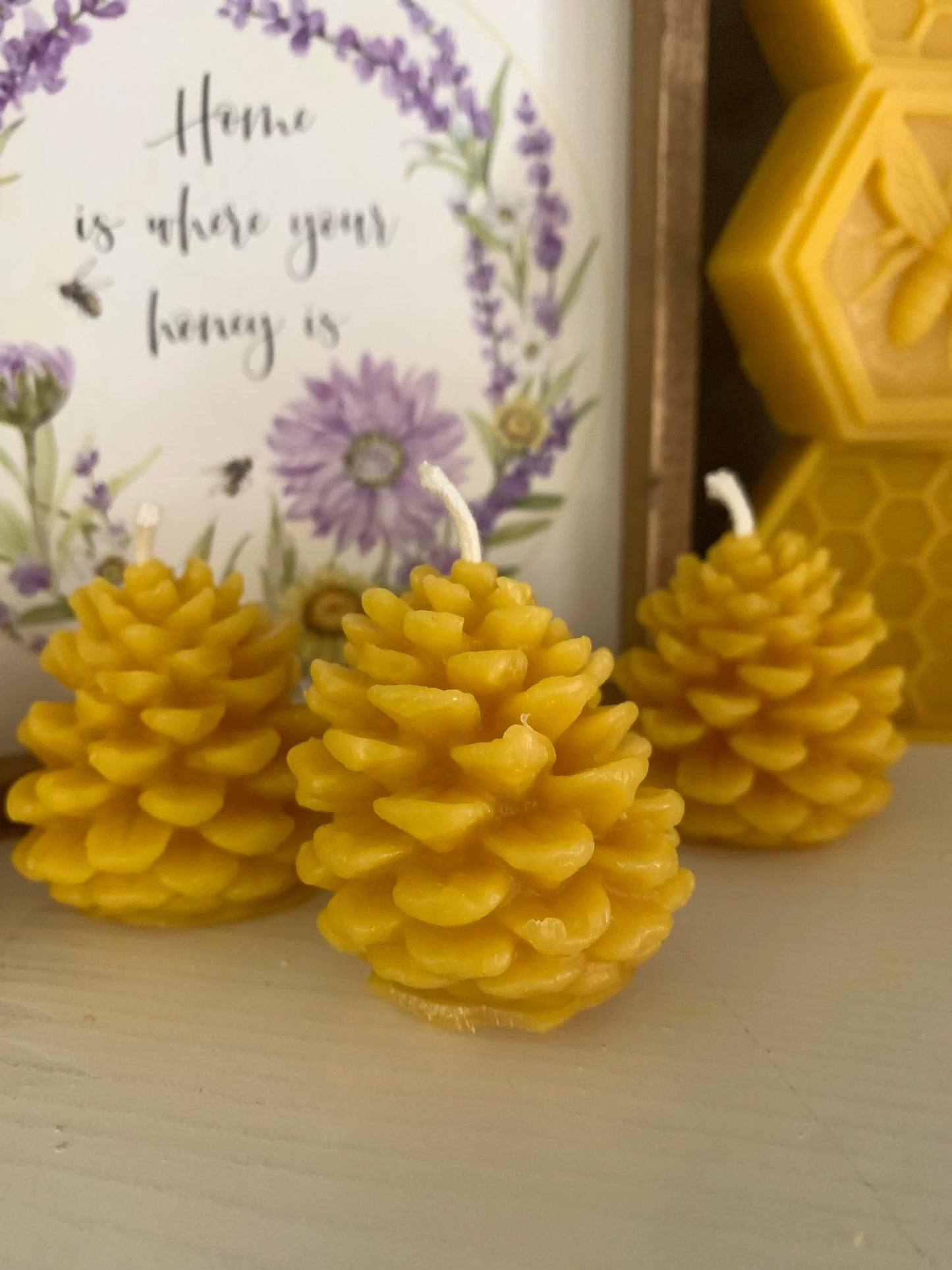 100% Beeswax Mini Pinecone Candle