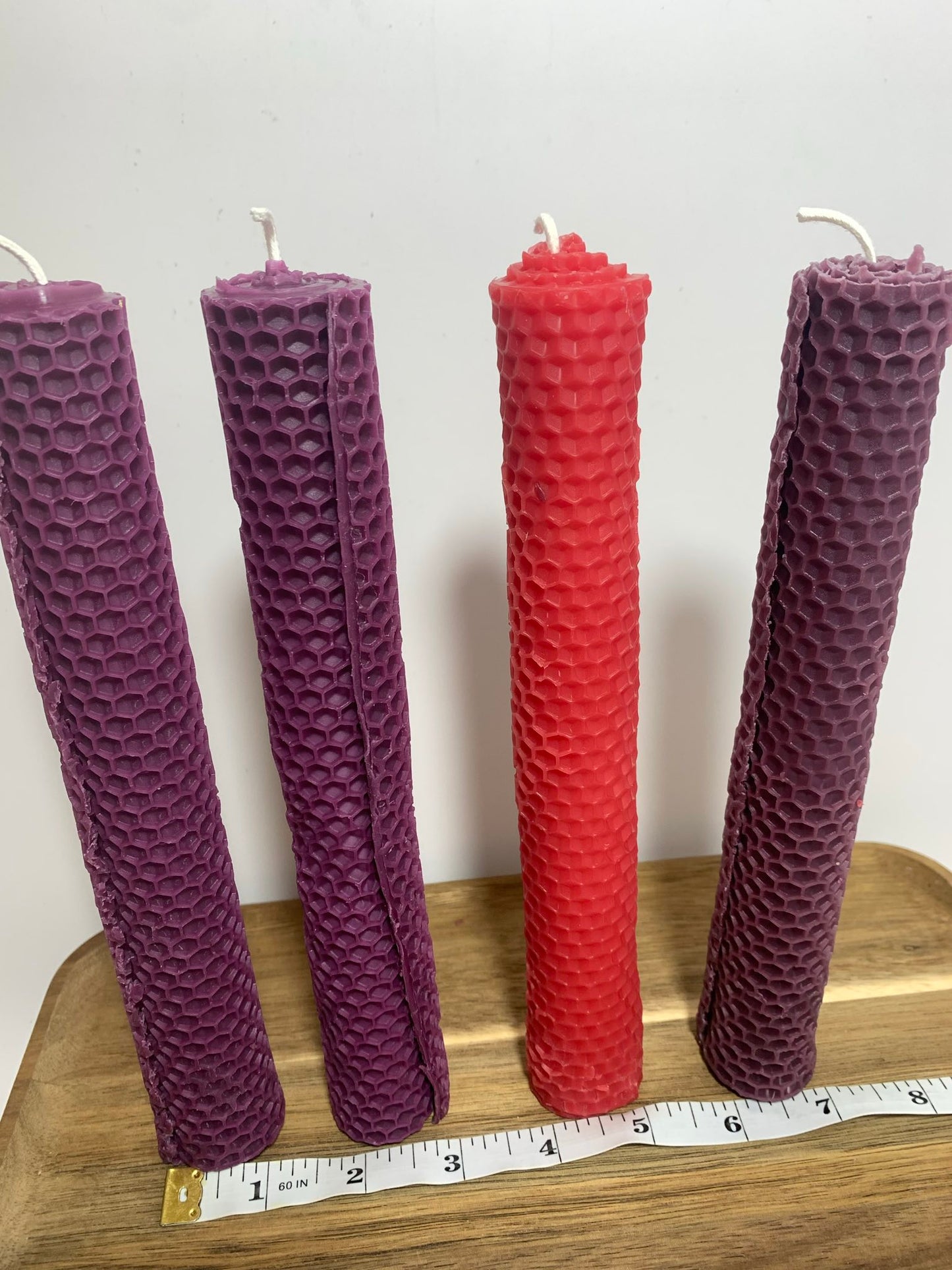 100% Beeswax Advent Rolled Taper Candles