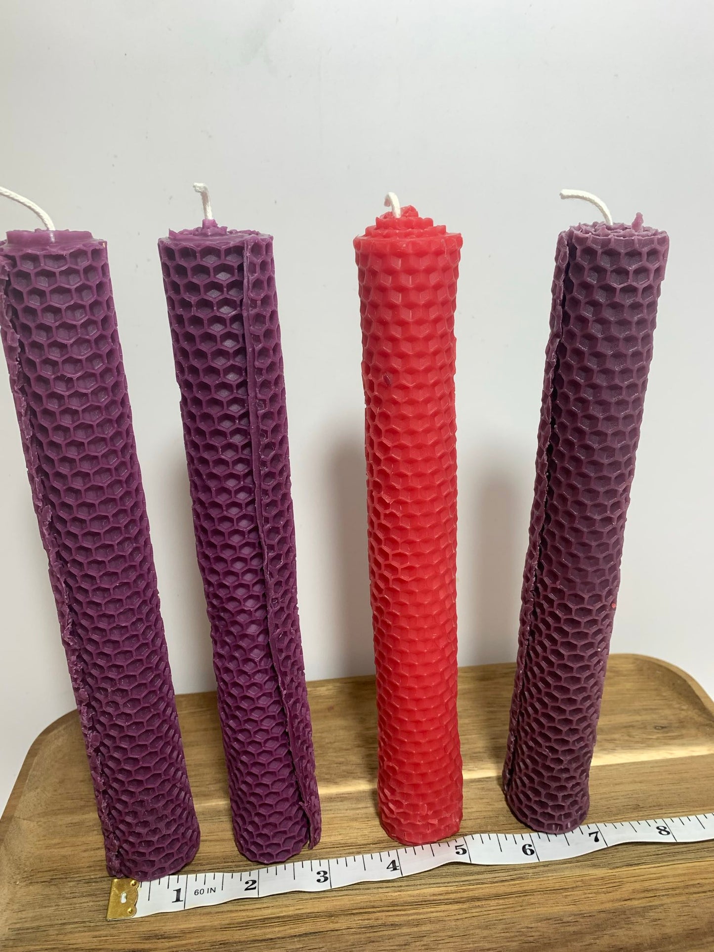 100% Beeswax Advent Rolled Taper Candles