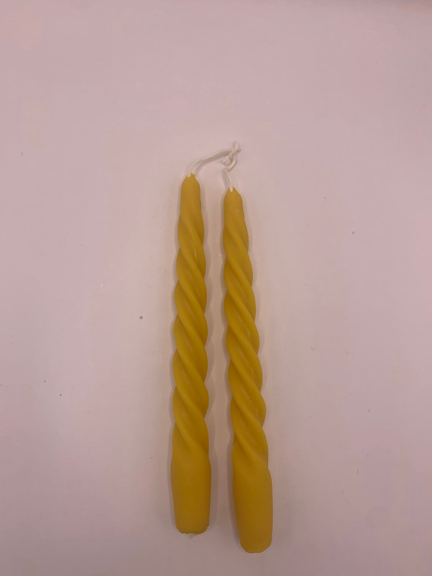 7.5" Spiral Beeswax Taper Candles (set of two)