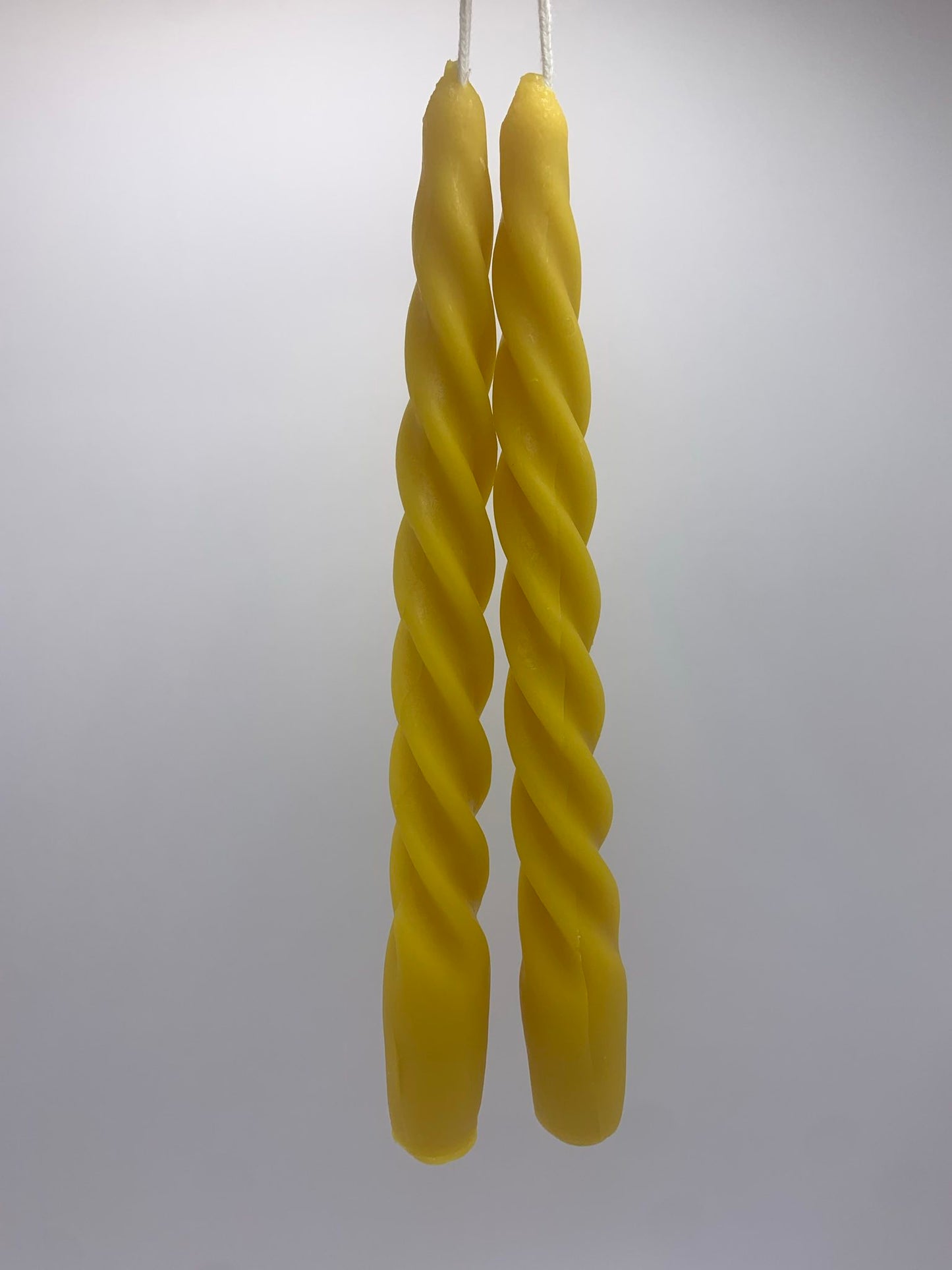 7.5" Spiral Beeswax Taper Candles (set of two)